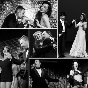 Attilio Reinhardt con cinque Miss Exotic World: in senso orario, Michelle L'Amour, Angie Pontani, LouLou D'Vil, Midnite Martini e, al centro, Dirty Martini.