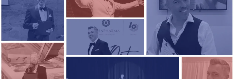 Collage Photos of the Events Emcee Attilio Reinhardt